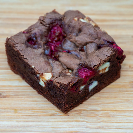 Raspberry & White Chocolate Brownie