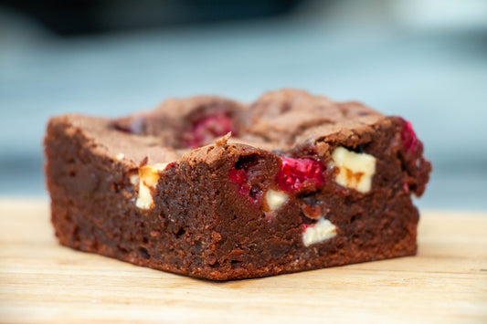 Raspberry & White Chocolate Brownie